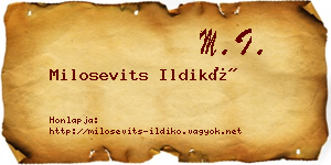 Milosevits Ildikó névjegykártya